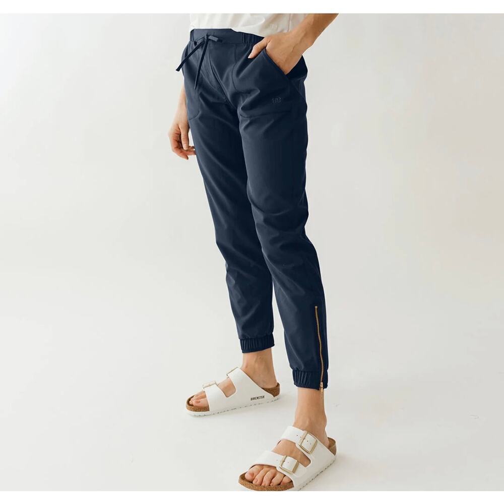 Albion Pants jetsetters XS Blue Jogger Zipper Ankle Lightweight Athletic Sporty